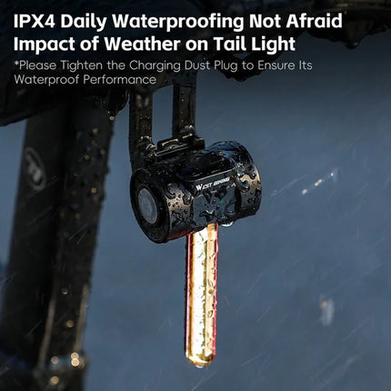 1450Luce Posteriore per Bicicletta Intelligente con Rilevamento Frenata