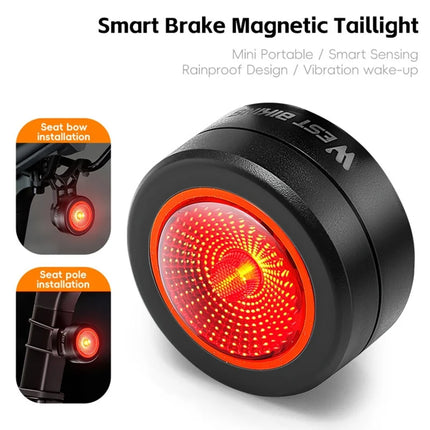 Inteligentní magnetické zadní světlo na silniční kolo