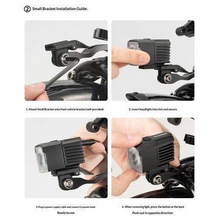 Feu de vélo pliable 1600 lumens phare lumineux pour vélo
