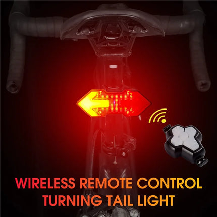 862 Bicycle Rear Light with Remote Control, USB Rechargeable, 5 Modes