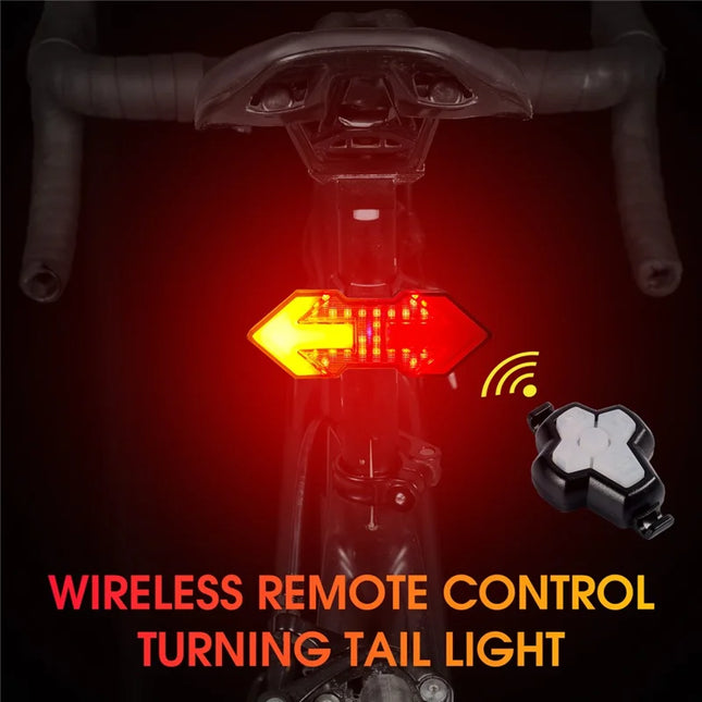 862 Bicycle Rear Light with Remote Control, USB Rechargeable, 5 Modes