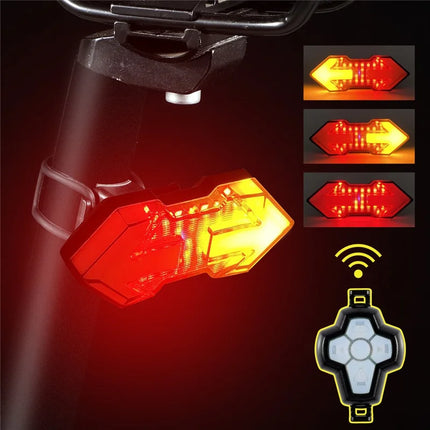 862 Bicycle Rear Light with Remote Control, USB Rechargeable, 5 Modes