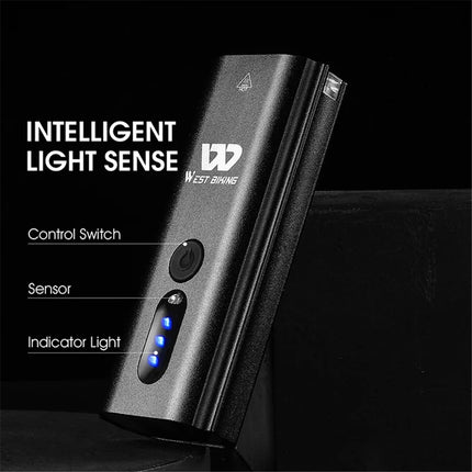 1570Lampe de vélo rechargeable USB étanche, affichage de batterie