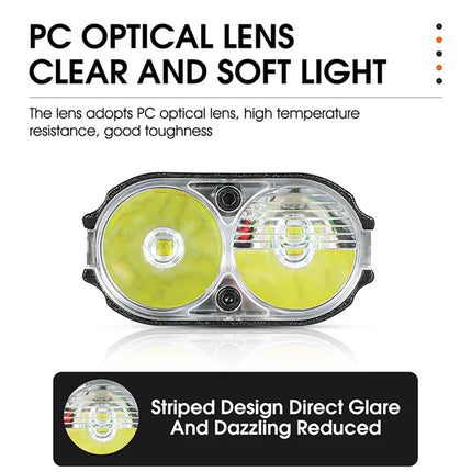 1570Lampe de vélo rechargeable USB étanche, affichage de batterie