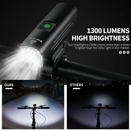 403 Mountain bike headlight 1300LM, USB rechargeable flashlight