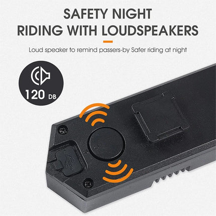 940 LED bike rear light, flashing bike horn with remote control