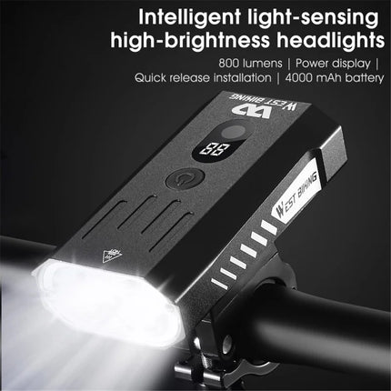 1673 Ultra-bright powerful 800 Lumen bike lamps, 5 lighting modes Black