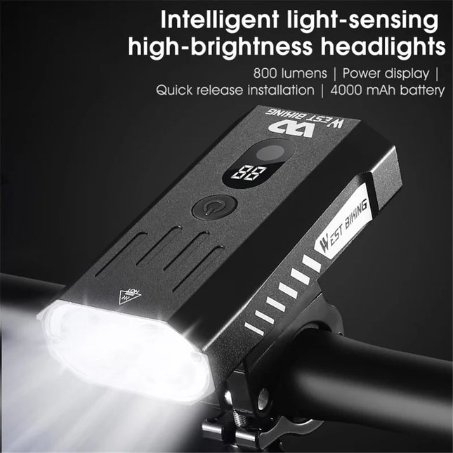 1673 Ultra-bright powerful 800 Lumen bike lamps, 5 lighting modes Black