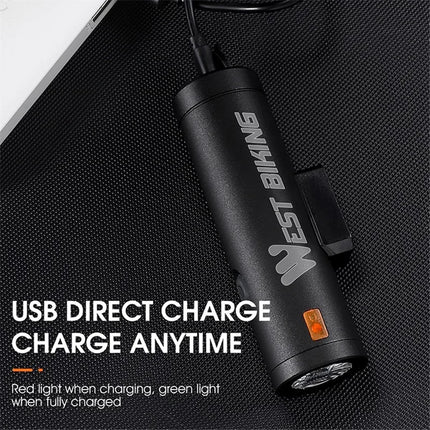 437Lampada anteriore per bici LED super luminosa ricaricabile, torcia - Nero