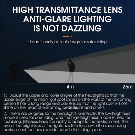 946Lampada anteriore per bici LED super luminosa ricaricabile, torcia - Argento