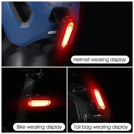 263Luz trasera de bicicleta recargable por USB, rotación de 360 grados, impermeable IPX5