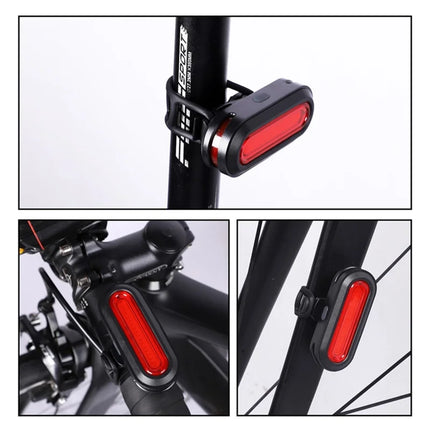 263Luz trasera de bicicleta recargable por USB, rotación de 360 grados, impermeable IPX5
