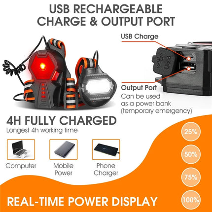 2441Harnais avec LED de sécurité WEST BIKING  Étanche IPX4