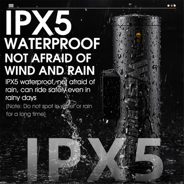 367Lampada anteriore LED luminosa 500LM per bicicletta ciclismo notturno - Nero