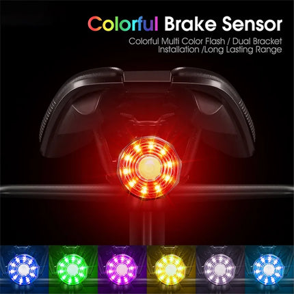 1291Feu arrière de vélo LED coloré et lumineux  - Installation sur le tube