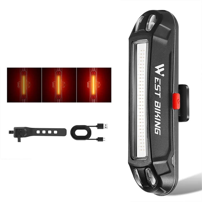 831Fanale posteriore per bicicletta LED luminoso USB, lampada di avvertimento per ciclismo - T1