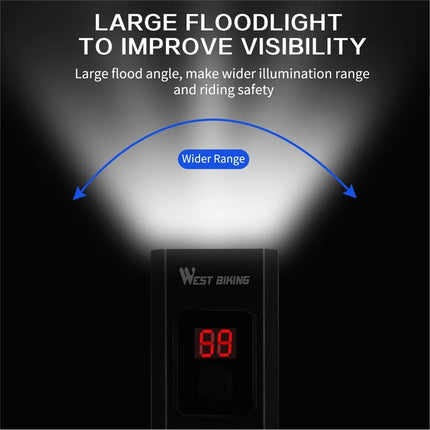 1009Phare  lumière avant de vélo à affichage numérique avec feu arrière