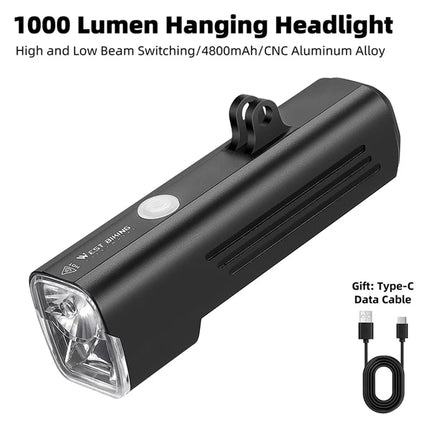 1728 Lâmpadas suspensas de bicicleta recarregáveis super luminosas 1000 lumens