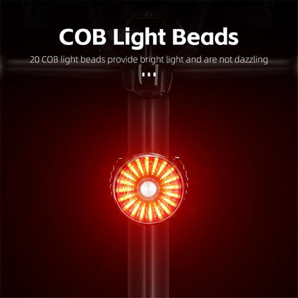 1669Luz trasera inteligente para bicicleta, sensor de freno - Rojo / Plano