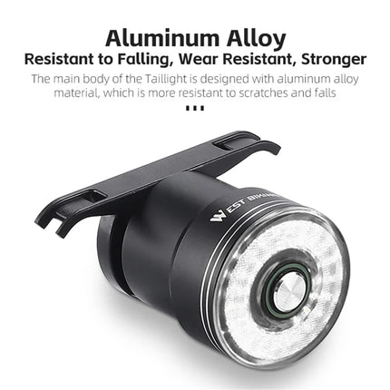 630Fanale posteriore intelligente per bicicletta, sensore di frenata - Trasparente / Piatto