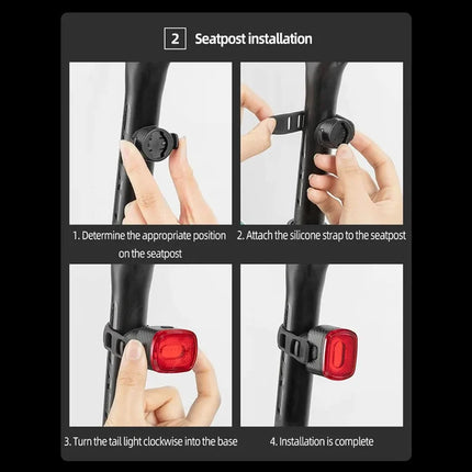 2381ROCKBROS Q2S Feu trasero inteligente para bicicleta inteligente