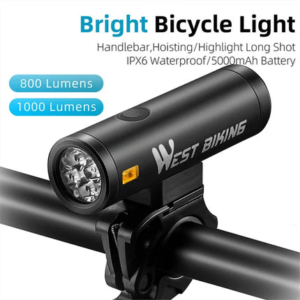 530Lampe avant de vélo LED lumineuse 2000 lumens rechargeable