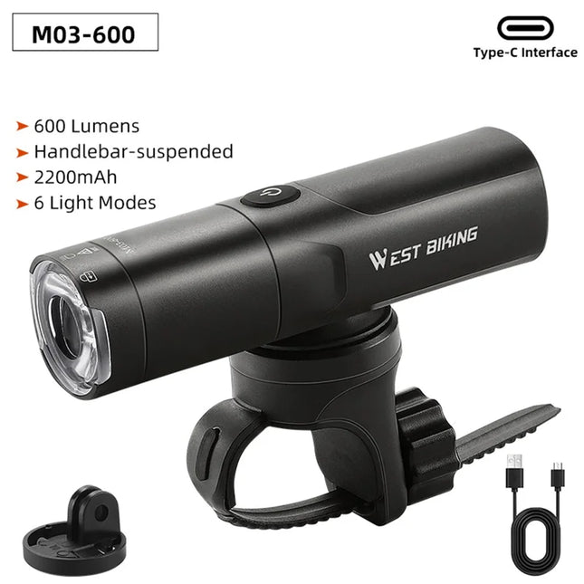 1321Lumière avant de vélo rotative, lampe de vélo portable