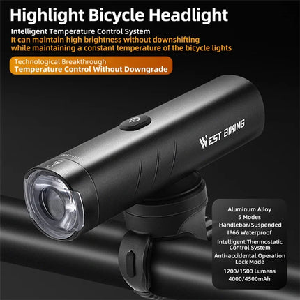 1321Lumière avant de vélo rotative, lampe de vélo portable