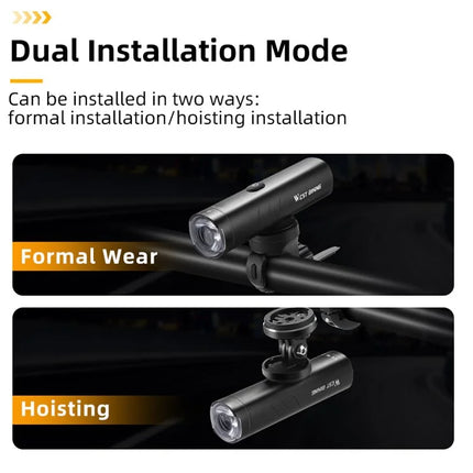 1321Lumière avant de vélo rotative, lampe de vélo portable