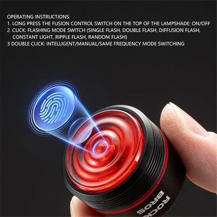 2316Luz trasera de bicicleta inteligente, impermeable