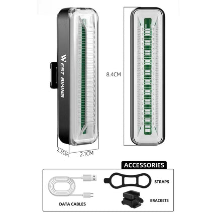 1087Feu Arrière de Vélo Rechargeable 400mAh LED