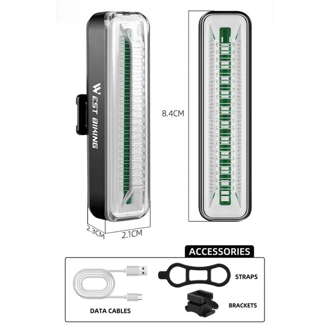 1087Feu Arrière de Vélo Rechargeable 400mAh LED