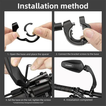 2335 Specchietto retrovisore per bicicletta ROCKBROS FK-212 a rotazione 360°