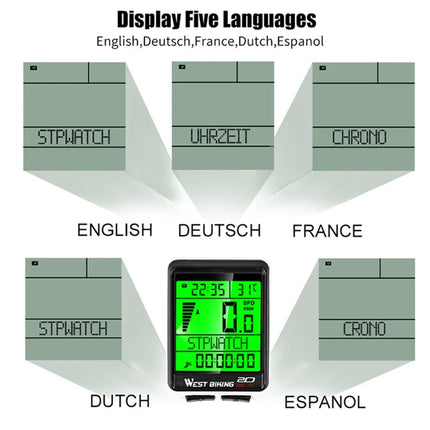 1537Compteur de vélo sans fil pour VTT et route, écran rétroéclairé étanche