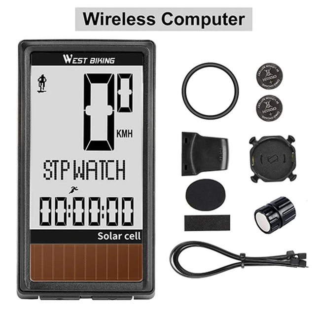 1791 Contador de bicicleta solar inalámbrico para MTB y carretera