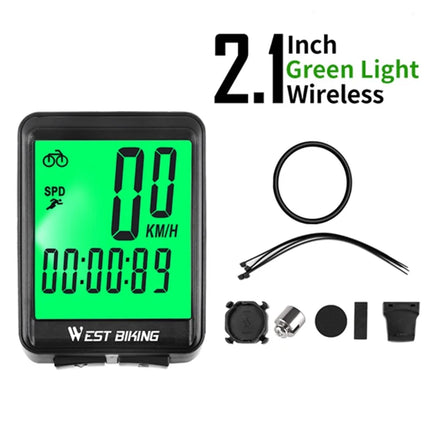 1762 Kabelloser Fahrradcomputer für Mountainbike und Straße, wasserdichtes beleuchtetes Display