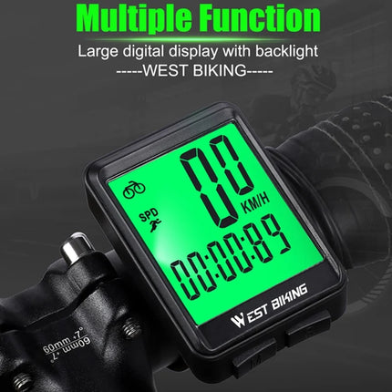 1762 Kabelloser Fahrradcomputer für Mountainbike und Straße, wasserdichtes beleuchtetes Display