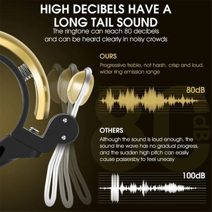 1567Mini campainha de bicicleta, caixa em cobre - Preto