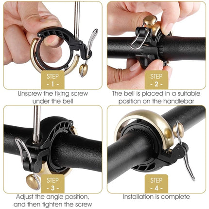 1567Mini campainha de bicicleta, caixa em cobre - Preto