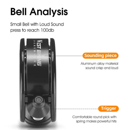 459Campanello per bicicletta a forma di delfino - Nero