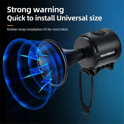 774Klaxon de vélo électrique ABS + PC, sonnette d&amp;#39;avertissement de cyclisme à décibel élevé - Noir