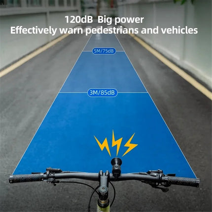 774Klaxon de vélo électrique ABS + PC, sonnette d&amp;#39;avertissement de cyclisme à décibel élevé - Noir