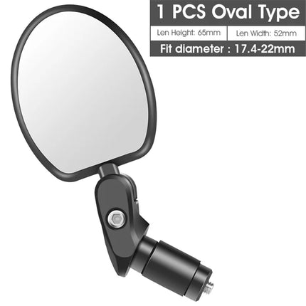 574 Adjustable 360° Bicycle Mirror Large Angle Oval Handlebar