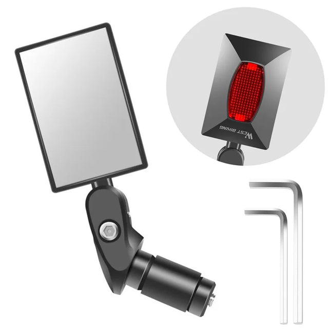 322 Specchietto Retrovisore per Bicicletta 360° Regolabile Angolo Ampio Manubrio Rettangolare