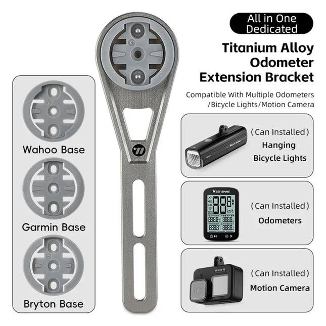235Support compteur vélo WEST BIKING YP0719438 titane, fixation sur guidon