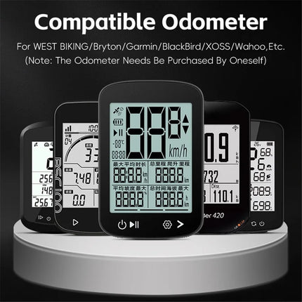 235Support compteur vélo WEST BIKING YP0719438 titane, fixation sur guidon