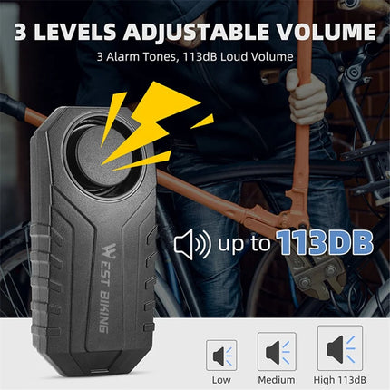 543Allarme per bicicletta senza fili, allarme antifurto con telecomando, suono forte