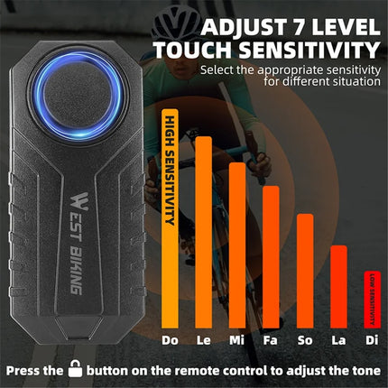 543Allarme per bicicletta senza fili, allarme antifurto con telecomando, suono forte