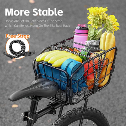 39 Aluminum Alloy Rear Bike Basket 20L with Hole for Airtag