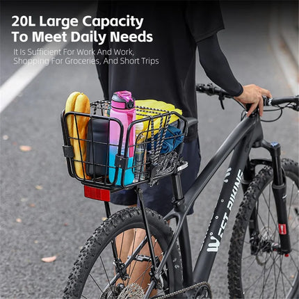 39 Aluminum Alloy Rear Bike Basket 20L with Hole for Airtag